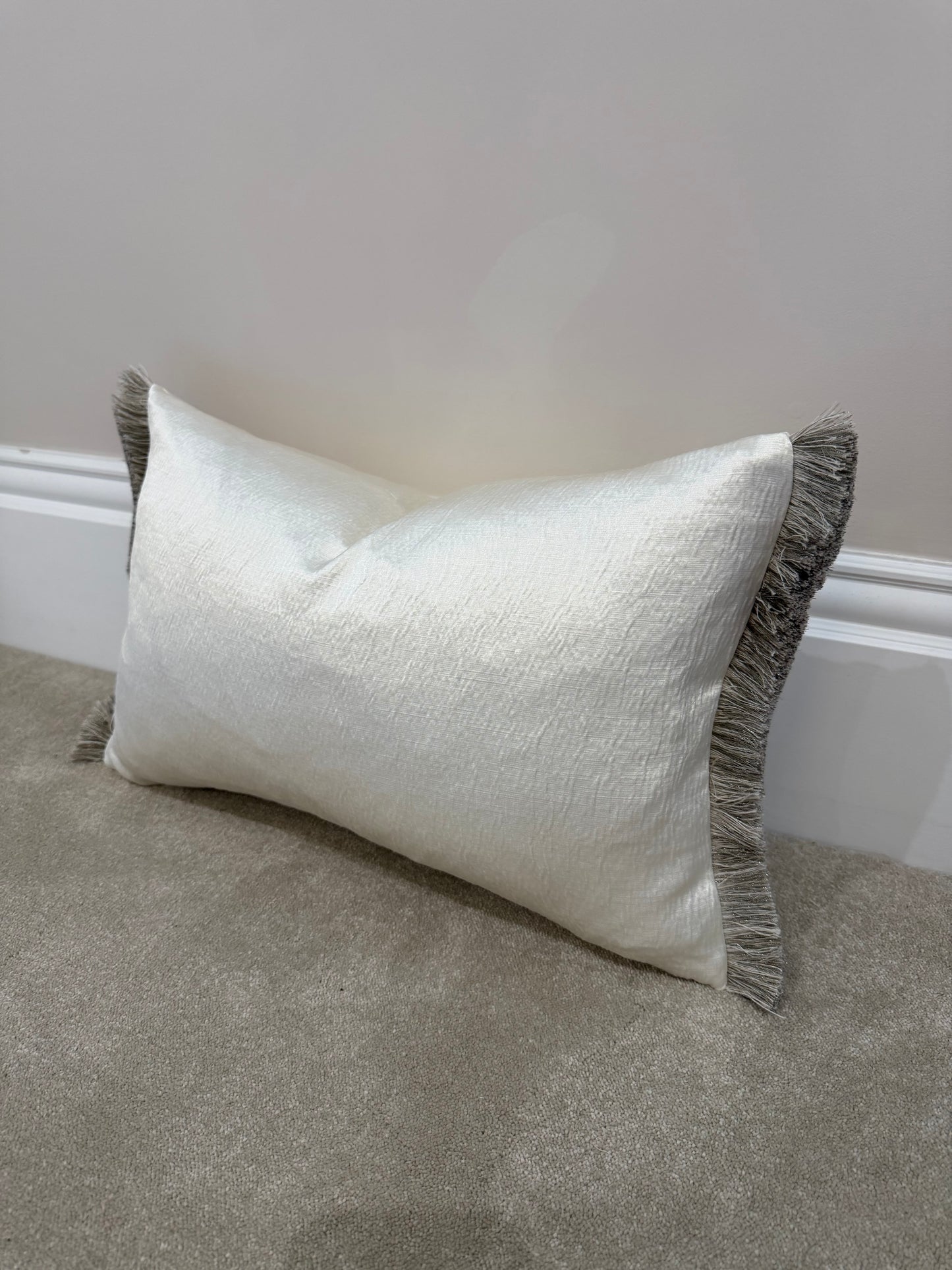 Fringed ivory rectangle