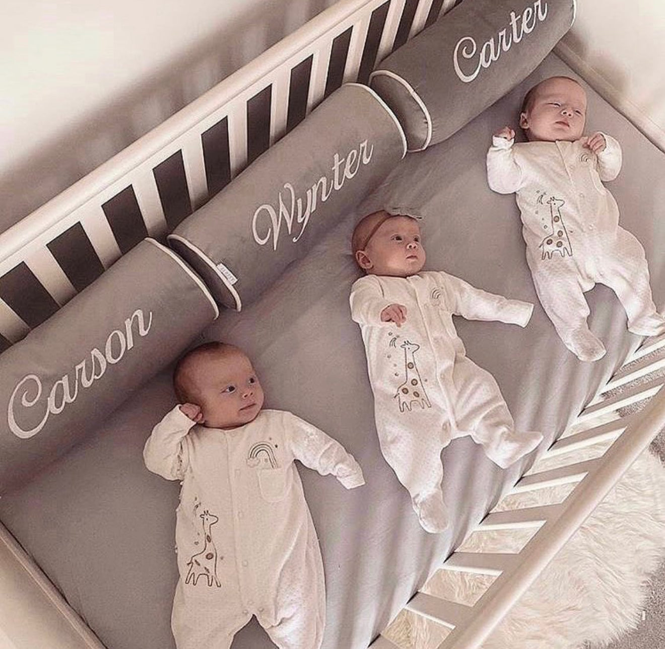 Grey Personalised Bolster Cushion