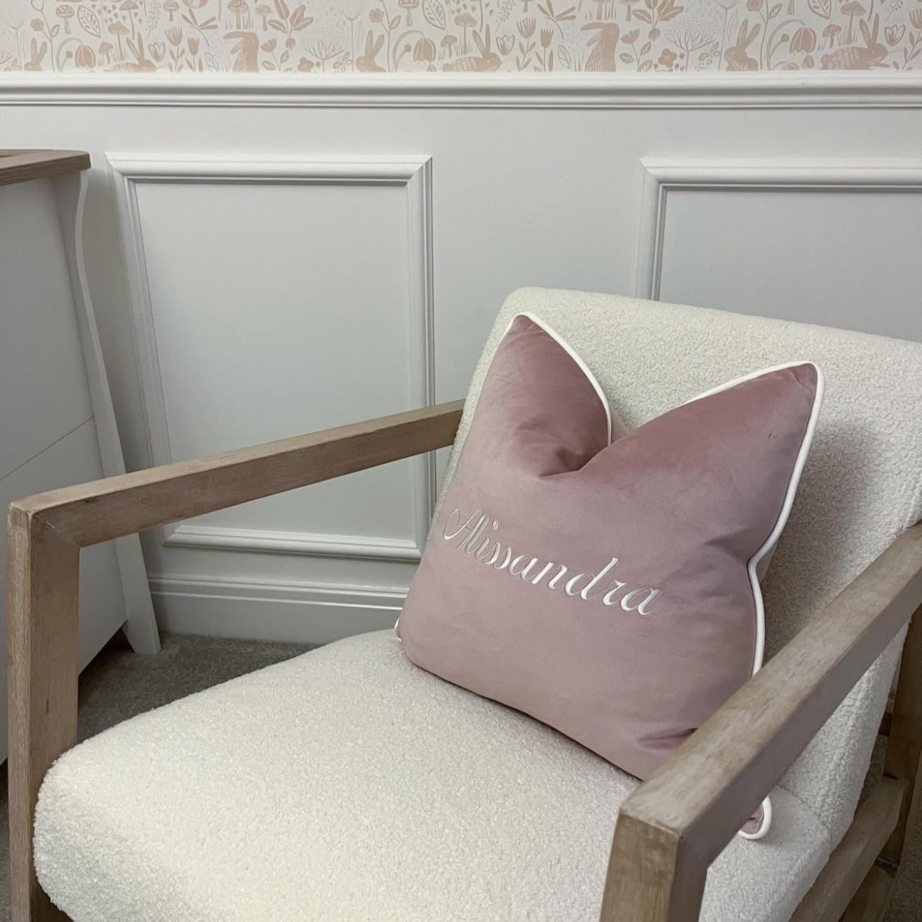 Pink Personalised Square Cushion